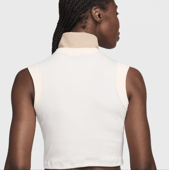 Nickels Cream Fitted Crop Tank Top - Picture 2 of 3